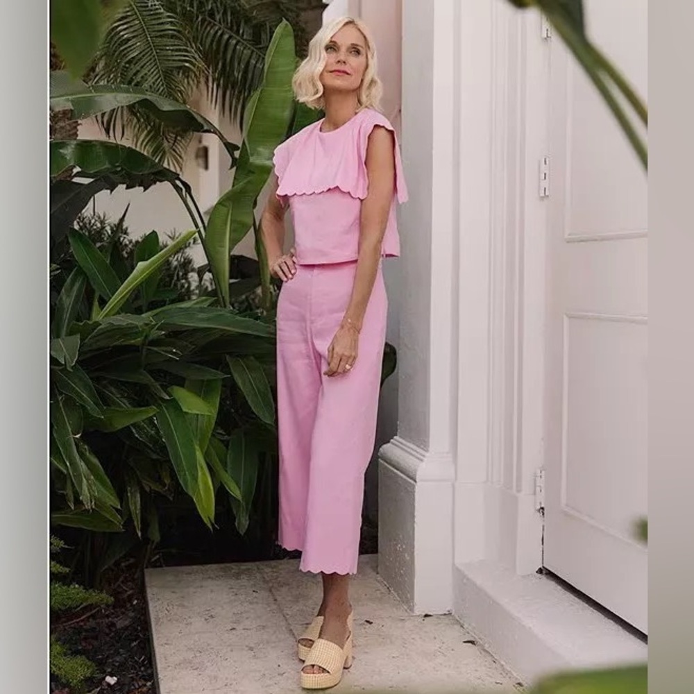 Antonio Melani x Jennifer Sumko Pink Scallop Top